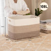 Picture of OIAHOMY 108L Super Large Blanket Basket, 25”x16”x16”(108L) Rectangle Woven Baskets for Storage, Cotton Rope Basket For Living Room, Toy Basket with Handle, Basket for Organizing- Gradient Brown