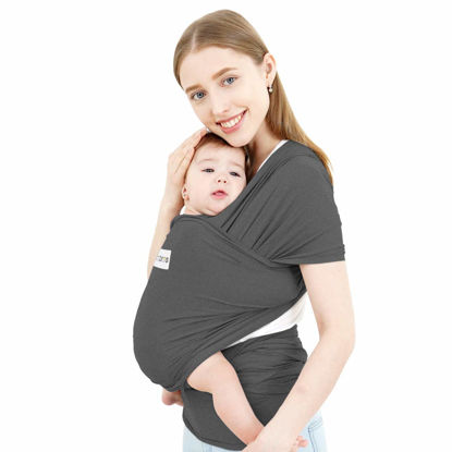 Picture of Acrabros Baby Wrap Carrier,Hands Free Baby Carrier Sling,Lightweight,Breathable,Softness,Perfect for Newborn Infants and Babies Shower Gift,Heather Grey