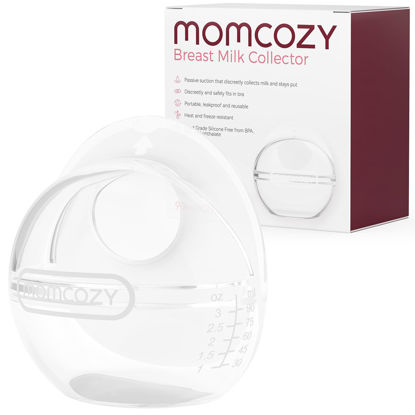 Picture of Momcozy Breast Milk Collector, Milk Collectors for Breastfeeding, Reusable Breast Milk Shells, Silicone Catcher with More Fit & Soft (3oz/90ml, 1 Count)
