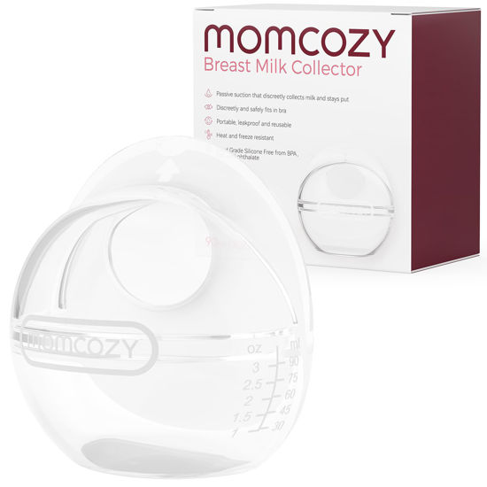 Picture of Momcozy Breast Milk Collector, Milk Collectors for Breastfeeding, Reusable Breast Milk Shells, Silicone Catcher with More Fit & Soft (3oz/90ml, 1 Count)