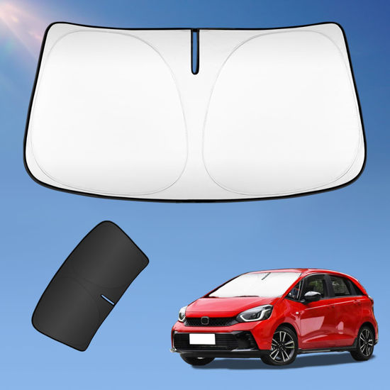 Picture of Sun Shade Sunshade for Honda Fit 2015-2024 Windshield Cover, 2-Layers Sun Shield 240T Silver Coating Sun Visor for Fit EX EXL Sport Engine Foldable Window Shade Blocks UV Rays Car Accessories
