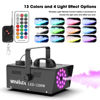 Picture of MOSFiATA Fog Machines, Smoke Machine with 18 RGB LED Lights Effect, 1200W and 6000CFM Fog with 1 Wired Receiver and 2 Wireless Remote Controls, Perfect for Wedding, Halloween, Party and Stage Effect