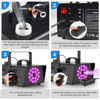 Picture of MOSFiATA Fog Machines, Smoke Machine with 18 RGB LED Lights Effect, 1200W and 6000CFM Fog with 1 Wired Receiver and 2 Wireless Remote Controls, Perfect for Wedding, Halloween, Party and Stage Effect
