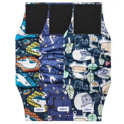 Picture of Washable Dog Diapers Male Reusable, Premium Belly Bands for Male Dogs Small, Pack of 3, High Absorbing Small Male Dog Pee Wraps for Doggie in Incontinence or Excitable Urination and Training(S)