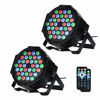 Picture of LUNSY Dj Lights, 36 LED Par Lights Stage Lights with Sound Activated Remote Control & DMX Control, Stage Lighting Uplights for Wedding Club Music Show Christmas Holiday Party Lighting - 2 Pack