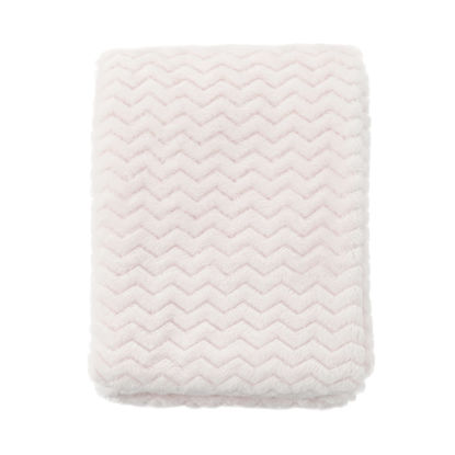 Picture of CREVENT 30''X40'' Soft Cozy Warm Baby Blankets for Boys Girls Solid Color - All Season Use - Newborn Essentials (Wave Ivory/White)