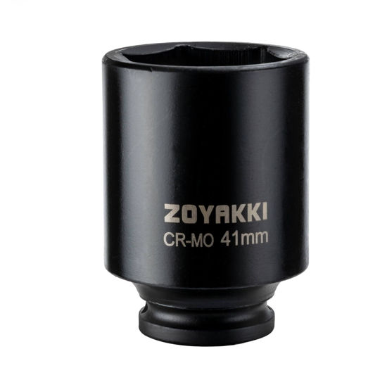 Picture of ZOYAKKI 1/2" Drive x 41 mm Deep 6 PT Impact Socket, CR-MO, 1/2-inch Drive 6 Point Axle Nut Socket for Easy Removal of Axle Shaft Nuts (41MM)