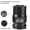 Picture of ZOYAKKI Shallow Impact Socket, SAE, 1/2 Inch Drive, 6 Point, Metric x 14 mm