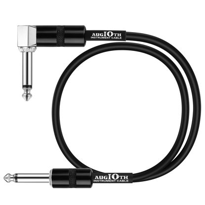 Picture of Augioth 24 Inch Guitar Patch Cable 60 CM Performance Guitar Effect Pedal Cables Straight to Angled