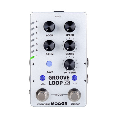 Picture of MOOER Groove Looper Pedal Drum Machine Stereo Guitar Loop Recorder Pedals with 140 Minutes Loops 121 Drum Grooves Editor Software (X2)