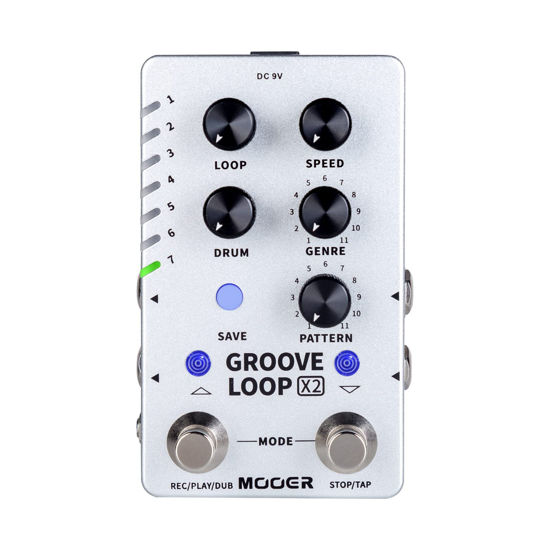 Picture of MOOER Groove Looper Pedal Drum Machine Stereo Guitar Loop Recorder Pedals with 140 Minutes Loops 121 Drum Grooves Editor Software (X2)