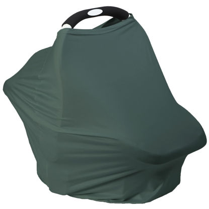 Picture of Breathable Car Seat Cover for Babies - Multi-Purpose Soft Rayon Nursing Cover for Breastfeeding, High Stretchy Infant Carseat Canopy, Stroller Cover (Smooth Rayon, Roman Green)