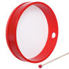 Picture of Nydotd 10 Inch & 8 Inch Hand Drum Percussion Wood Frame Drum with Drum Stick Percussion Instruments Preschool Musical Education Performance Pro Hand Drum with Wooden Drum Beater (Red)