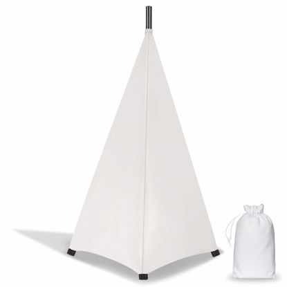 Picture of Dofilachy Speaker Stand Cover-DJ Bag with 360 Degree Cover, Speaker Tripod Scrim Cover for Speaker/Lighting with Free Travel Bag (One Pack-white)