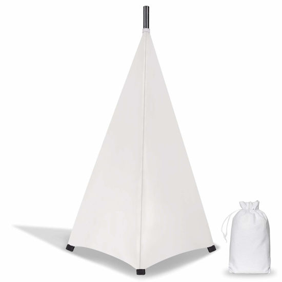 Picture of Dofilachy Speaker Stand Cover-DJ Bag with 360 Degree Cover, Speaker Tripod Scrim Cover for Speaker/Lighting with Free Travel Bag (One Pack-white)