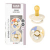 Picture of BIBS Pacifiers - Colour Studio 2 Pack | Round Nipple Baby Pacifier | BPA Free Natural Rubber Latex Soother | Made in Denmark | Size 6+ Months | Morning Bloom Ivory