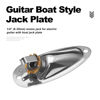 Picture of MAXCHEER Guitar Input Jack Socket Plate Output Loaded Boat Style 1/4 Inch with Screws for Fender Stratocaster Strat St Mono Electric Guitar for Electric Guitar Replacement Parts (Chrome)
