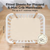 Picture of Pack and Play Sheets Fitted, 2-Pack Mini Crib Sheets - Pack N Play Sheets, Organic Fitted Crib Sheet for Pack and Play Mattress, Playard Baby Crib Sheets, Crib Sheets Neutral for Boys, Girls (Cameo)