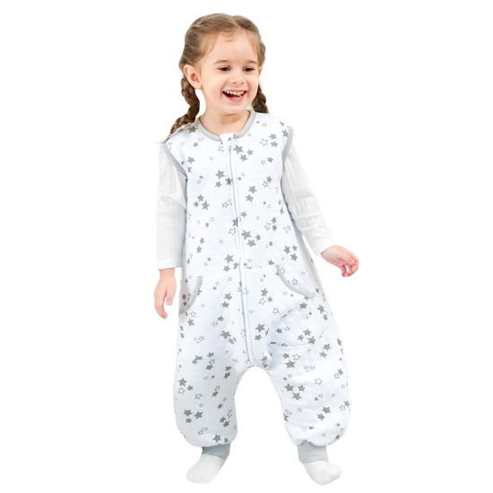 Picture of HOMEAL Toddler Sleeping Sack, 1.0 TOG Toddler Sleep Sacks 3t-5t Sleep Sack Toddler, Toddler Sleeping Sack with Feet, Sleeveless Sleep Sack Baby, Sleep Sack