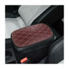 Picture of Auto Center Console Pad, PU Leather Car Center Console Box Cushion, Non Slip Soft Armrest Seat Box Cover, Waterproof Vehicle Armrest Protector for SUV, Truck, Car (Rhombic Lattice Wine Red/Beige)
