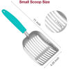Picture of Frxat Cat Litter Scoop, Aluminum Alloy Sifter, Kitty Scoop, Small Cat Litter Scooper That's Heavy Duty and Sturdy, Durable Cat Pooper Scooper for Efficient Litter Reuse, Aqua Hanld
