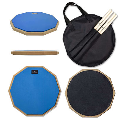 Picture of HAIRIESIS Snare Drum Practice Pad,12-Inch Practice Drum Pad,Double Sided Silent Drum Pad and Sticks,Drum Pads Carry Bag