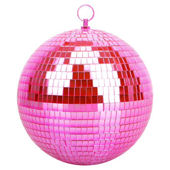 Picture of Mirror Ball for Disco DJ Club Party Wedding Home Decor, Muscab 8 Inch Disco Ball with Hanging Ring, Pink