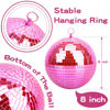 Picture of Mirror Ball for Disco DJ Club Party Wedding Home Decor, Muscab 8 Inch Disco Ball with Hanging Ring, Pink