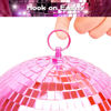 Picture of Mirror Ball for Disco DJ Club Party Wedding Home Decor, Muscab 8 Inch Disco Ball with Hanging Ring, Pink