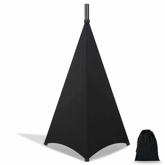 Picture of Dofilachy Speaker Stand Cover-DJ Bag with 360 Degree Cover, Speaker Tripod Scrim Cover for Speaker/Lighting with Free Travel Bag (One Pack-Black)
