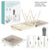 Picture of 6 in 1 Baby Bottle Brush Set,Bottle Cleaner Brush Kit with Silicone Bottle Brush,Drying Rack,Nipple Brush,Straw Brush,Soap Dispenser&Storage Box,Portable Baby Essentials for Home&Travel (White)
