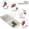 Picture of 6 in 1 Baby Bottle Brush Set,Bottle Cleaner Brush Kit with Silicone Bottle Brush,Drying Rack,Nipple Brush,Straw Brush,Soap Dispenser&Storage Box,Portable Baby Essentials for Home&Travel (White)