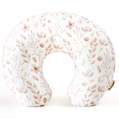 Picture of GRSSDER Nursing Pillow Cover, Stretchy Soft Minky Breastfeeding Pillow Slipcover, Fit Most Nursing Support Pillows for Breastfeeding, Comfortable Safe Pillow Cover, Watercolor Pink Flora