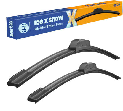 Picture of ICEXSNOW 24"+19" Water Repellent Windshield Wiper Blades Replacement for Ford Fusion 2012-2006 Chevy Impala 2020-2014 Equinox 2009-2005 Malibu 2015-2013 Dodge Journey 2020-2008 AND MORE