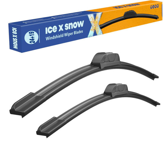 Picture of ICEXSNOW 24"+19" Water Repellent Windshield Wiper Blades Replacement for Ford Fusion 2012-2006 Chevy Impala 2020-2014 Equinox 2009-2005 Malibu 2015-2013 Dodge Journey 2020-2008 AND MORE
