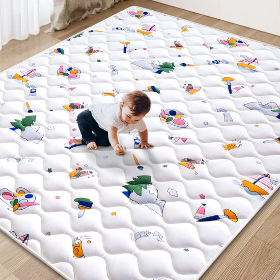 Picture of Vibe bear Baby Play Mat 71" X 59", Premium Thicker Foam One-Piece Crawling Mat, Extra Large Anti- Slip Crawling Mat Activity Playmats for Babies,Toddlers, Infants, Play & Tummy Time