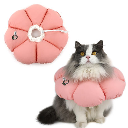 Picture of HiDREAM Cat Cone Collar,Cute Waterproof Elizabethan e Collar for Cats,Anti-Bite Lick Wound Healing Safety Cat Recovery Collar,All-Season Style