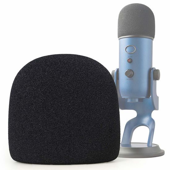 Picture of Microphone Foam Mic Windscreen Cover for Blue Yeti, Yeti Pro Microphones, Blue Yeti Pop Filter Wind Shield by SUNMON (Black)