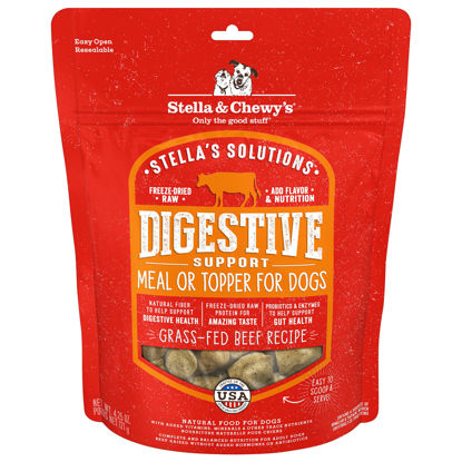 Picture of Stella & Chewy's - Stella’s Solutions Digestive Boost - Grass-Fed Beef Dinner Morsels - Freeze-Dried Raw, Protein Rich, Grain Free Dog Food - 4.25 oz Bag