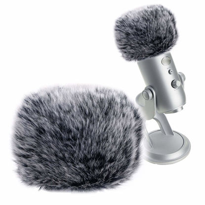 Picture of SUNMON Microphone Furry Windscreen Muff, Perfect Mic Pop Filter Mask Shield for Blue Yeti, Yeti Pro Microphones