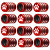 Picture of Tire Valve Stem Cap Cover - (12 Pack) Tire Air Caps Metal with Plastic Liner Corrosion Resistant Leak-Proof Cat/Dog Paw for Car Truck Motorcycle Bike Red