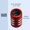 Picture of Tire Valve Stem Cap Cover - (12 Pack) Tire Air Caps Metal with Plastic Liner Corrosion Resistant Leak-Proof Cat/Dog Paw for Car Truck Motorcycle Bike Red