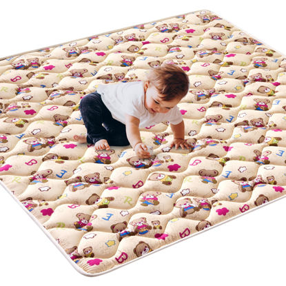 Picture of Vibe bear Baby Foam Play Mat, 47x47 Inches Baby Crawling Mat, Thicken One-Piece Baby Playmat, Non Slip Washable Baby Play Mat for Playing, Soft Floor Mat for Babies, Infants, Toddlers