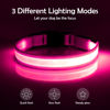 Picture of Vizpet LED Dog Collar, Light Up Dog Collar Adjustable USB Rechargeable Super Bright Safety Light Glowing Collars for Dogs (Medium, Pink)