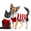 Picture of DOGGYZSTYLE Dog Christmas Sweater Xmas Pet Clothes Cute Striped Gingerbread Man Costume Holiday Puppy Cat Jumpers Outfits New Year Gifts for Small Medium Large Dogs(Red Gingerbread Man,XS)