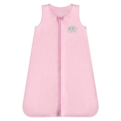 Picture of DaysU Micro Fleece Baby Sleep Sack, Baby Sleeping Bag Sleeveless with Two-Way Zipper, Sleep Sack for Baby Girl 12-18 Months, 1 Pack, Pink Elephant