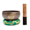 Picture of Tibetan Singing Bowl Set Bronze - Master Healing Grade - Authentic Handcrafted Sound Bowl by Himalayan Bazaar (Black and Red)