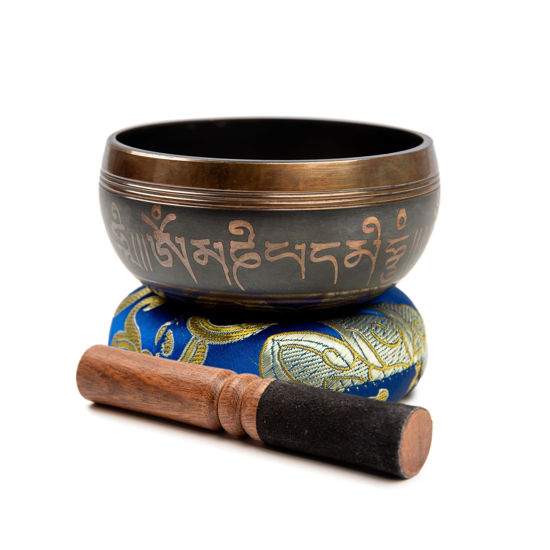 Picture of Tibetan Singing Bowl Set Bronze - Master Healing Grade - Authentic Handcrafted Sound Bowl by Himalayan Bazaar