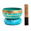 Picture of Tibetan Singing Bowl Set Bronze - Master Healing Grade - Authentic Handcrafted Sound Bowl by Himalayan Bazaar (Turquoise)