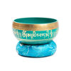 Picture of Tibetan Singing Bowl Set Bronze - Master Healing Grade - Authentic Handcrafted Sound Bowl by Himalayan Bazaar (Turquoise)